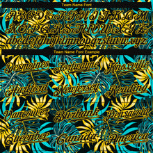 Load image into Gallery viewer, Custom Black Black-Gold 3D Pattern Design Tropical Palm Leaves Authentic Baseball Jersey