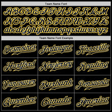 Load image into Gallery viewer, Custom Black Black-Gold Authentic Baseball Jersey