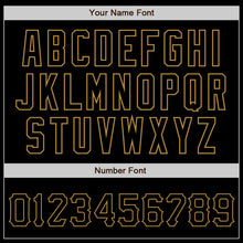 Load image into Gallery viewer, Custom Black Black-Old Gold Authentic Baseball Jersey