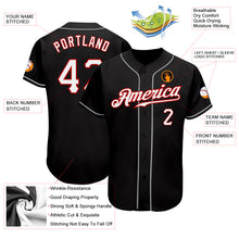 Load image into Gallery viewer, Custom Black White-Red Authentic Baseball Jersey