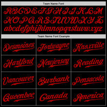 Load image into Gallery viewer, Custom Black Red Authentic Baseball Jersey