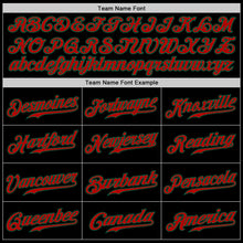 Load image into Gallery viewer, Custom Black Red-Kelly Green Authentic Baseball Jersey