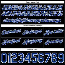 Load image into Gallery viewer, Custom Black White Pinstripe Royal-White Authentic Basketball Shorts