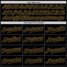 Load image into Gallery viewer, Custom Black Black-Old Gold Authentic Baseball Jersey