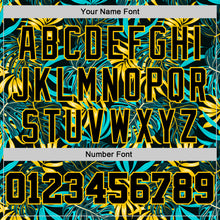 Load image into Gallery viewer, Custom Black Black-Gold 3D Pattern Tropical Hawaii Plants Authentic Basketball Jersey