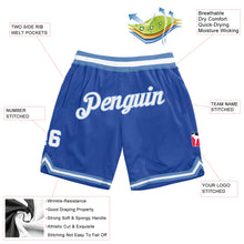 Load image into Gallery viewer, Custom Blue White-Light Blue Authentic Throwback Basketball Shorts