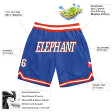 Load image into Gallery viewer, Custom Blue White-Orange Authentic Throwback Basketball Shorts