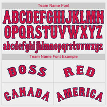Load image into Gallery viewer, Custom White Red-Navy Baseball Jersey