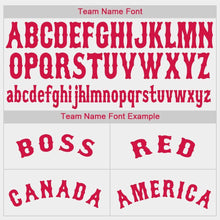 Load image into Gallery viewer, Custom White Red-Navy Baseball Jersey