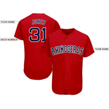 Load image into Gallery viewer, Custom Red Navy-White Baseball Jersey