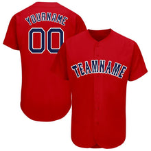 Load image into Gallery viewer, Custom Red Navy-White Baseball Jersey