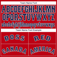 Load image into Gallery viewer, Custom Red Navy-White Baseball Jersey