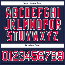 Load image into Gallery viewer, Custom Navy Red-White Baseball Jersey