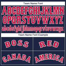 Load image into Gallery viewer, Custom Navy Red-White Baseball Jersey