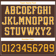 Load image into Gallery viewer, Custom Brown Gold-White Stitched Adjustable Snapback Hat