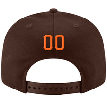 Load image into Gallery viewer, Custom Brown Orange-White Stitched Adjustable Snapback Hat