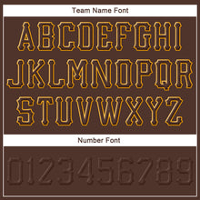 Load image into Gallery viewer, Custom Brown Brown-Gold Stitched Adjustable Snapback Hat