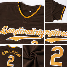 Load image into Gallery viewer, Custom Brown White-Orange Authentic Baseball Jersey