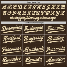 Load image into Gallery viewer, Custom Brown Cream-Gold Authentic Baseball Jersey