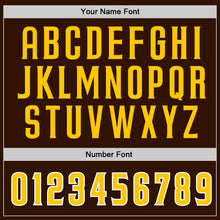 Load image into Gallery viewer, Custom Stitched Brown Gold-White Sports Pullover Sweatshirt Hoodie