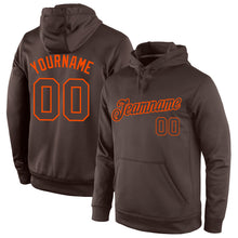 Load image into Gallery viewer, Custom Stitched Brown Brown-Orange Sports Pullover Sweatshirt Hoodie