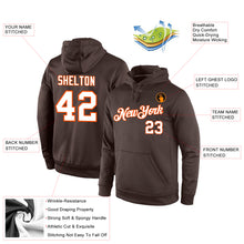 Load image into Gallery viewer, Custom Stitched Brown White-Orange Sports Pullover Sweatshirt Hoodie