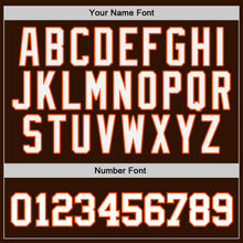 Load image into Gallery viewer, Custom Stitched Brown White-Orange Sports Pullover Sweatshirt Hoodie