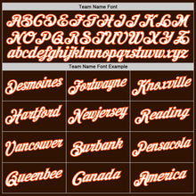 Load image into Gallery viewer, Custom Stitched Brown White-Orange Sports Pullover Sweatshirt Hoodie