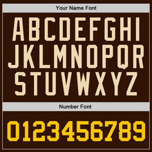 Load image into Gallery viewer, Custom Stitched Brown Cream-Gold Sports Pullover Sweatshirt Hoodie