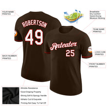 Load image into Gallery viewer, Custom Brown White-Red Performance T-Shirt
