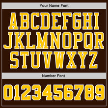 Load image into Gallery viewer, Custom Stitched Brown White Pinstripe Gold-White Sports Pullover Sweatshirt Hoodie