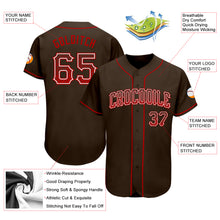 Load image into Gallery viewer, Custom Brown Red-White Authentic Drift Fashion Baseball Jersey