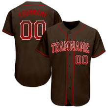 Load image into Gallery viewer, Custom Brown Red-White Authentic Drift Fashion Baseball Jersey