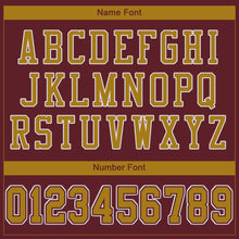 Load image into Gallery viewer, Custom Burgundy Old Gold-White Mesh Authentic Football Jersey