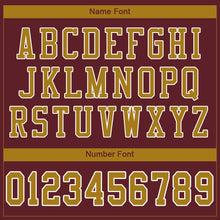 Load image into Gallery viewer, Custom Burgundy Old Gold-White Mesh Authentic Football Jersey