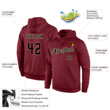 Load image into Gallery viewer, Custom Stitched Burgundy Black-Cream Sports Pullover Sweatshirt Hoodie