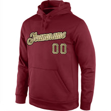 Load image into Gallery viewer, Custom Stitched Burgundy Camo-Black Sports Pullover Sweatshirt Hoodie