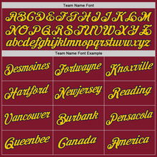 Load image into Gallery viewer, Custom Stitched Burgundy Navy-Gold Sports Pullover Sweatshirt Hoodie