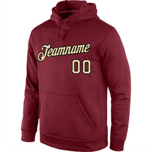 Load image into Gallery viewer, Custom Stitched Burgundy Cream-Black Sports Pullover Sweatshirt Hoodie