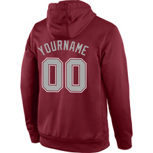 Load image into Gallery viewer, Custom Stitched Burgundy Gray-White Sports Pullover Sweatshirt Hoodie