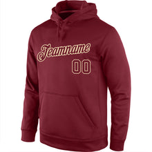 Load image into Gallery viewer, Custom Stitched Burgundy Burgundy-Cream Sports Pullover Sweatshirt Hoodie