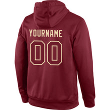Load image into Gallery viewer, Custom Stitched Burgundy Burgundy-Cream Sports Pullover Sweatshirt Hoodie