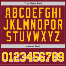 Load image into Gallery viewer, Custom Stitched Burgundy Gold-White Sports Pullover Sweatshirt Hoodie