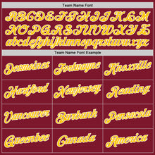 Load image into Gallery viewer, Custom Stitched Burgundy Gold-White Sports Pullover Sweatshirt Hoodie
