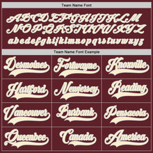 Load image into Gallery viewer, Custom Burgundy Cream-Black Hockey Jersey