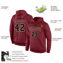 Load image into Gallery viewer, Custom Stitched Burgundy Cream Pinstripe Black-Cream Sports Pullover Sweatshirt Hoodie