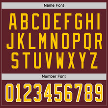 Load image into Gallery viewer, Custom Burgundy Gold-White Hockey Jersey