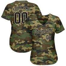 Load image into Gallery viewer, Custom Camo Black-City Cream Authentic Salute To Service Baseball Jersey
