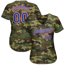 Load image into Gallery viewer, Custom Camo Royal-Red Authentic Salute To Service Baseball Jersey