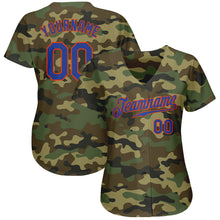Load image into Gallery viewer, Custom Camo Royal-Orange Authentic Salute To Service Baseball Jersey